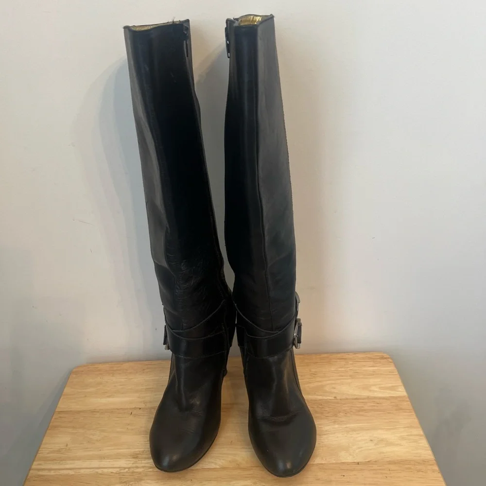 Shane & Shawn Boardroom Rockstars biker heeled  black boots size 8 - Picture 4 of 11
